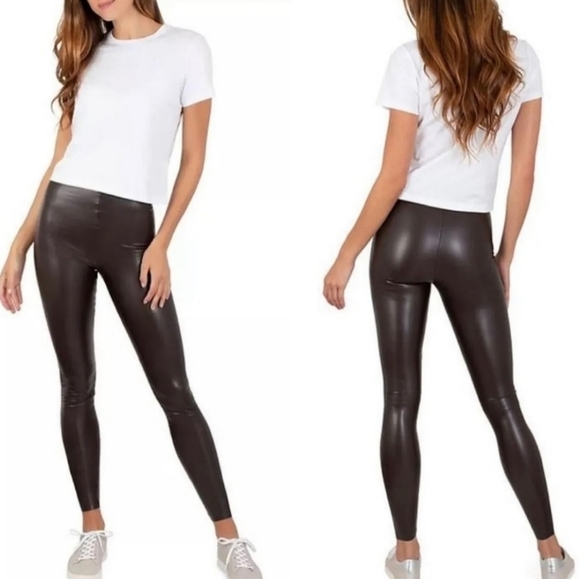 Joie Pants - Joie Brown Faux Leather Contemporary Fit Leggings XL NWOT